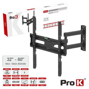 Suporte TV Articulado 3 pontos 32-60" 25kg Vesa 400x400 PROK - (PKFX0207)
