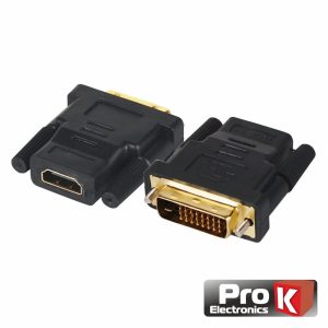 Ficha Adaptadora DVI-D Dual Link Macho / HDMI Fêmea PROK - (ADPDVIHDMI01)
