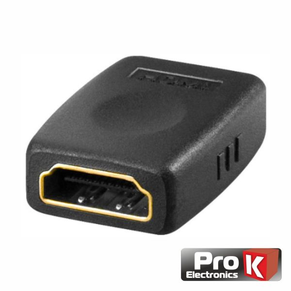 Ficha Adaptadora HDMI Fêmea / Fêmea Dourada PROK - (ADPHDMI04)