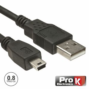 Cabo USB-A 2.0 Macho / Mini USB-B Macho 0.8m PROK - (CUSB202/0.8)