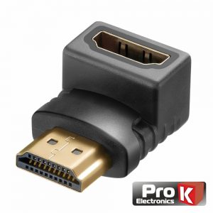 Ficha Adaptadora HDMI Macho / Fêmea Angular 90º PROK - (ADPHDMI03)