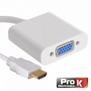 Adaptador HDMI -> VGA Branco PROK - (INF-HDMIVGA05WH)