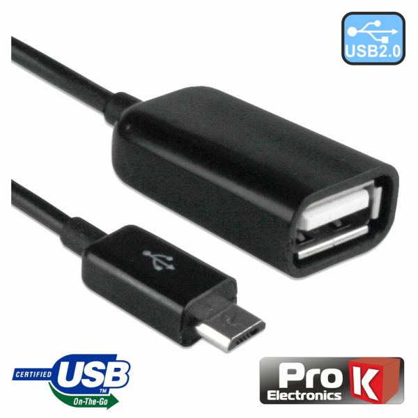 Cabo Adaptador USB-A 2.0 Fêmea / Micro USB-B Macho Otg - (INF-OTGUSB5PIN01)