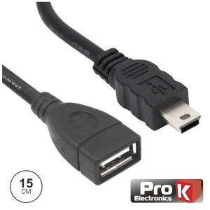 Cabo USB-A 2.0 Fêmea / Mini USB-B Macho Otg 15cm - (INF-OTGUSB)