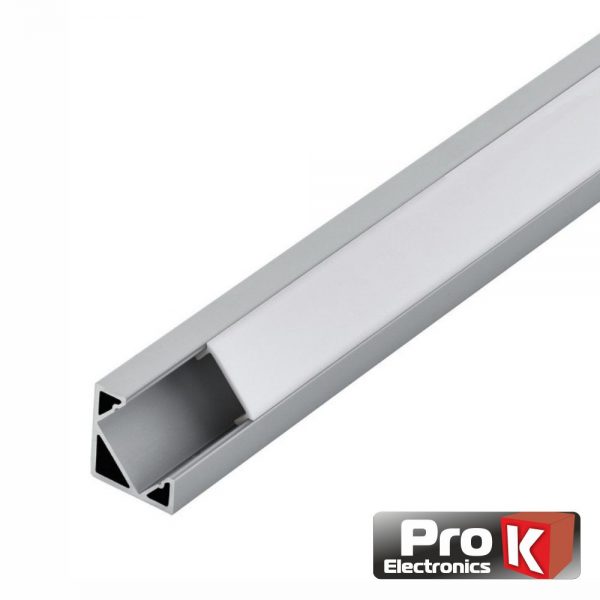 Perfil de Alumínio P/ Fita LEDS 2m de Canto PROK - (PAFL02LN-1)