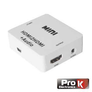 Conversor HDMI -> HDMI Amplificado Saída Jack 3.5mm PROK - (PK-HDMIHDMI01)