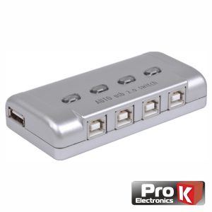Distribuidor Comutador USB 4 Entradas 1 Saída PROK - (PK-USB1E4S-C)