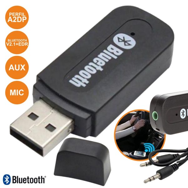 Receptor Áudio Bluetooth C/ Cabo Aux PROK - (PK-USBCARBT01)