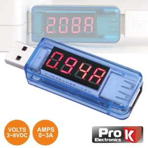 Testador USB 3-8v PROK - (PK-USBTESTER01)