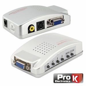 Conversor Vídeo VGA P/ VGA+rca+audio PROK - (PK-VGARCA)