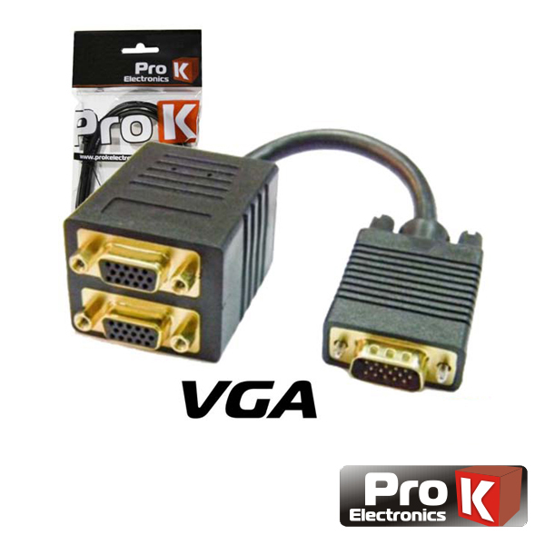 Cabo Profissional VGA M/F/F Dourado PROK - (VGAMFF1)
